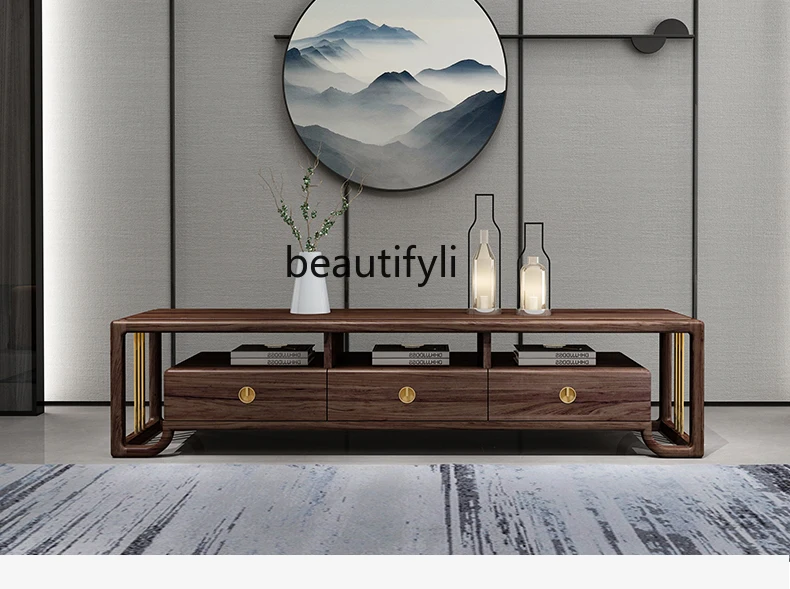 Solid Wood TV Cabinet Light Luxury New Chinese Living Room Furniture Ugyen Wood Storage Floor Cabinet
Solid Wood TV Cabinet Light Luxury New Chinese Living Room Furniture Ugyen Wood Storage Floor Cabinet