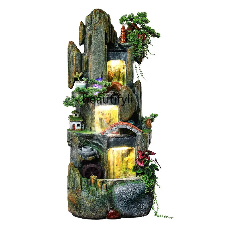 

Floor Artificial Mountain and Fountain Decorative Decoration Indoor Waterscape Courtyard Hotel Fish Pond