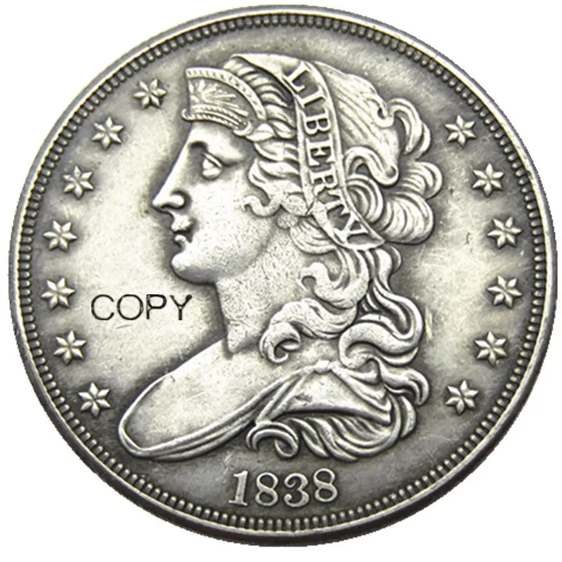 США 1838, рисунок «Свобода», левая половина доллара, Посеребренная копировальная монета
США 1838, рисунок «Свобода», левая половина доллара, Посеребренная копировальная монета