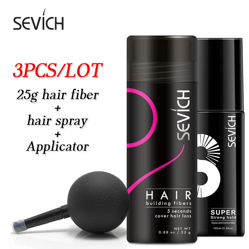 Sevich 3 in 1 Kit Hair Loss Fibers Bald Extension Hair Growth Powder With Applicator Hair Spray Strong Hold For Hair Styling
Sevich 3 in 1 Kit Hair Loss Fibers Bald Extension Hair Growth Powder With Applicator Hair Spray Strong Hold For Hair Styling