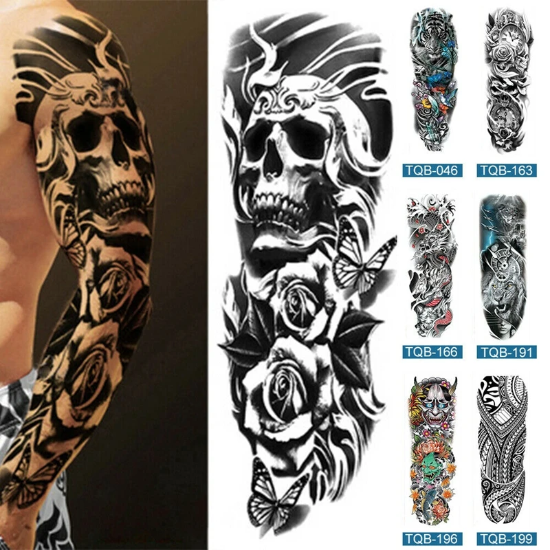 Large Arm Sleeve Tattoo Dragon Horror Skull Waterproof Temporary Tatto Sticker Mechanical Body Art Full Fake Tatoo Women Men
Large Arm Sleeve Tattoo Dragon Horror Skull Waterproof Temporary Tatto Sticker Mechanical Body Art Full Fake Tatoo Women Men