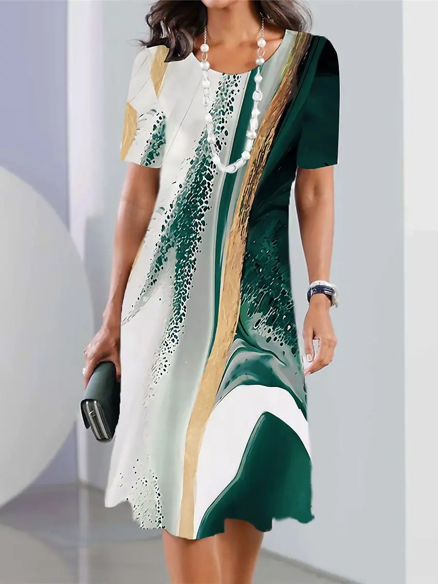 2023 Summer New Women's Dress Fashion Versatile Daily Casual Printing Loose Size Round Neck Short Sleeve Dress
2023 Summer New Women's Dress Fashion Versatile Daily Casual Printing Loose Size Round Neck Short Sleeve Dress