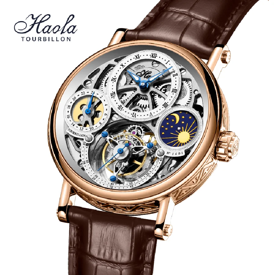 PP Skeleton GMT Tourbillon watch Movement Mens Watch Sapphire Mechancial Tourbillon Wrist watches Day And Night Watch 1601
PP Skeleton GMT Tourbillon watch Movement Mens Watch Sapphire Mechancial Tourbillon Wrist watches Day And Night Watch 1601