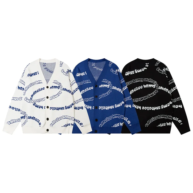 High Quality Trend Men's New V-neck Letter Cardigan Long Sleeve Knitted Sweater Soft Comfortable Warm Knit Sweater Pullover TOPS
High Quality Trend Men's New V-neck Letter Cardigan Long Sleeve Knitted Sweater Soft Comfortable Warm Knit Sweater Pullover TOPS