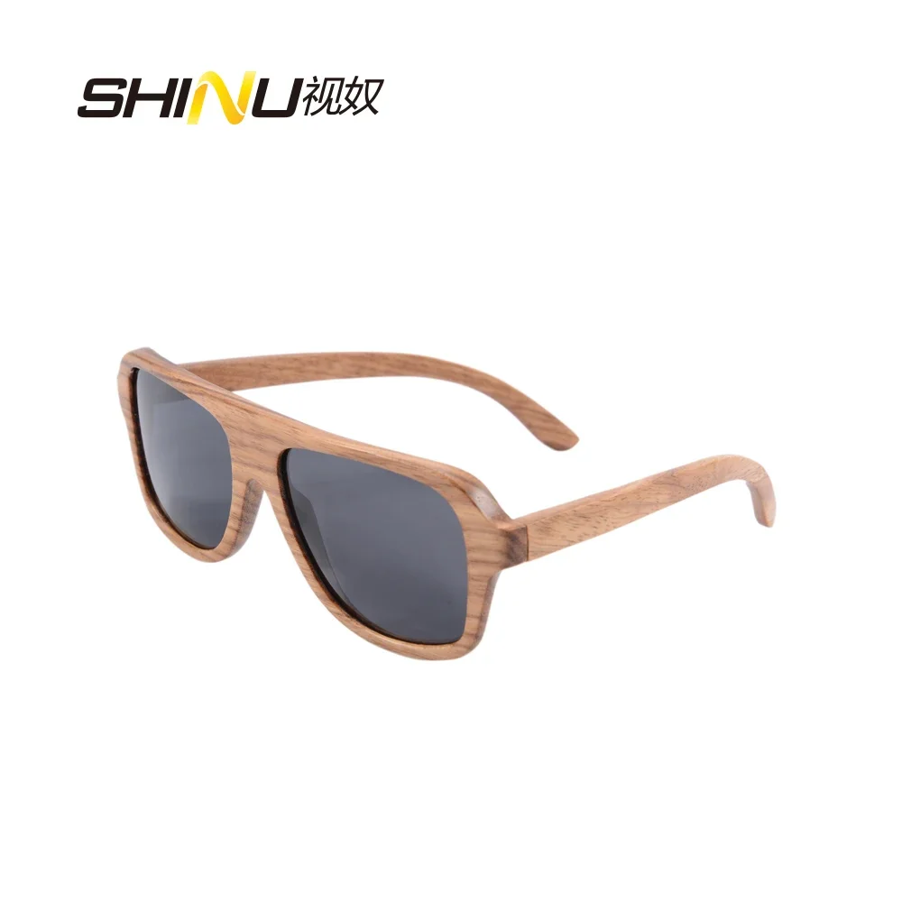 

SHINU Brand Wooden Polarized Sunglasses Men Wood Sun glasses Zebra Wood handmade Big Frame Polarized Driving Sunglass Mens