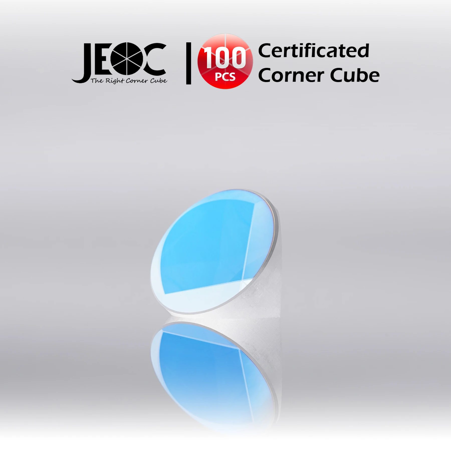 

100pcs JEOC Certificated Corner Cube, 25.4mm (1") Diameter, 19mm (0.75") Height reflective prism, AR Coated, 2 Arcsec