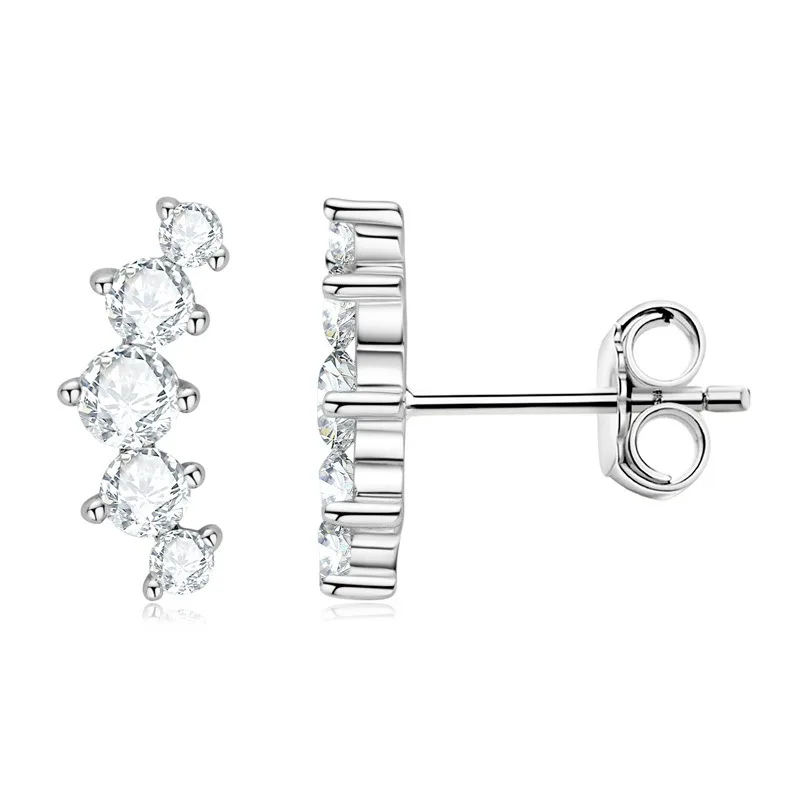 Easterm s925 Sterling Silver D color VVS 5 Stones Moissanite Climber Earrings for Women Jewelry
Easterm s925 Sterling Silver D color VVS 5 Stones Moissanite Climber Earrings for Women Jewelry