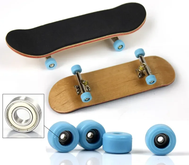 

[Funny] DIY Professional Maple Wood Finger Skateboard Nickel Alloy Stents Bearing Wheel Fingerboard Adult Novelty Item Child Toy