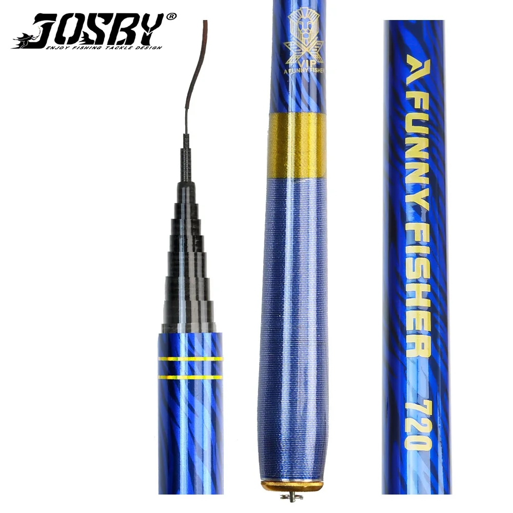 

JOSBY Super Light Hard Carbon Fiber Telescopic Carp Fishing Rod 2.7M/3.6M/3.9M/4.5M/5.4M/6.3M/7.2M/8M/9M/10M Stream Hand Pole