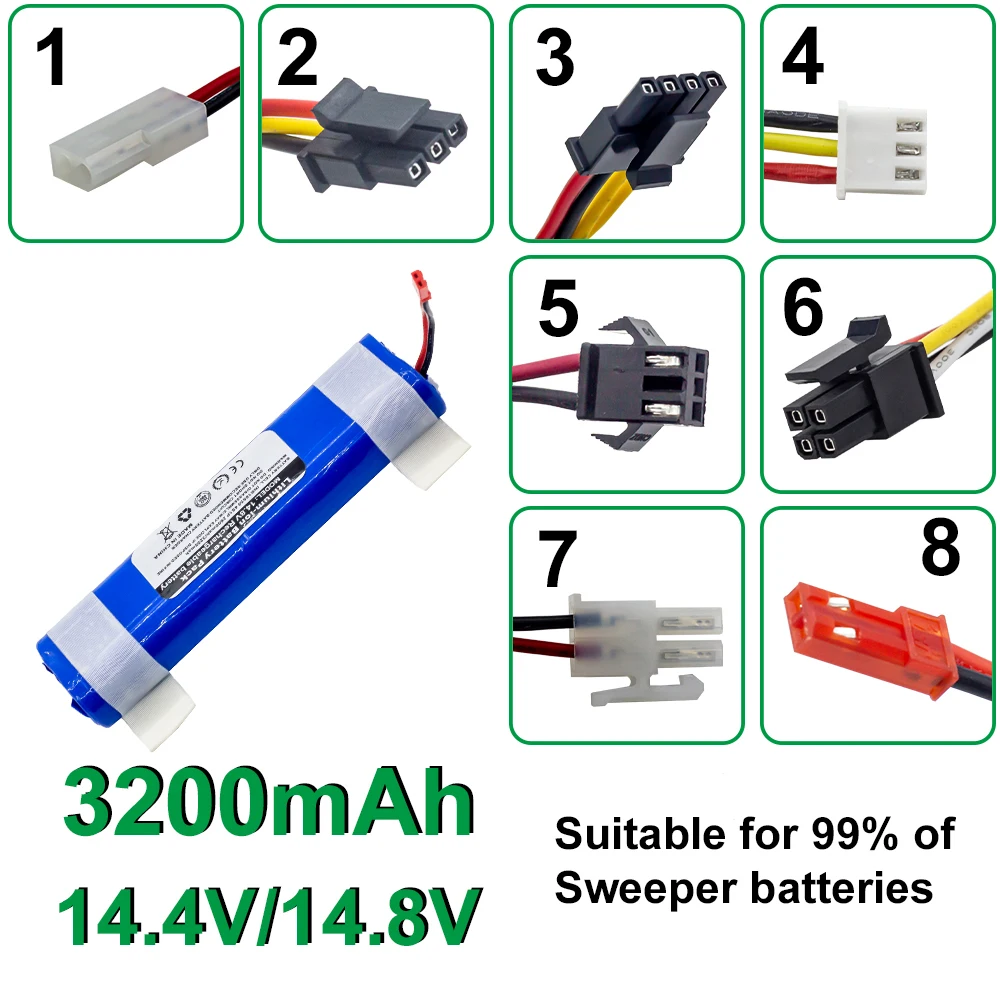 14.4V/14.8V 3200mAh 18650 Lithium Battery 4S1P For ILIFE ZACO V3 Qihoo 360 S6 Philips XinBot Vacuum Robot Cleaner Battery 18650
14.4V/14.8V 3200mAh 18650 Lithium Battery 4S1P For ILIFE ZACO V3 Qihoo 360 S6 Philips XinBot Vacuum Robot Cleaner Battery 18650
