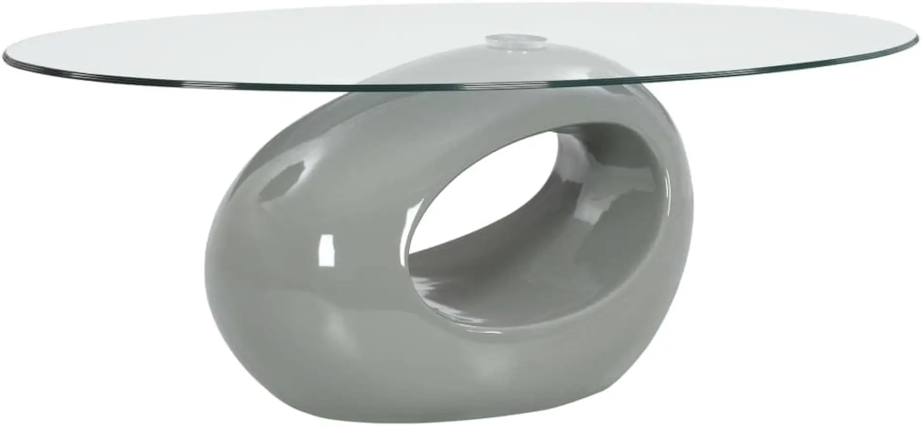 Coffee Table w/Oval Glass Top & High Gloss Base | Modern Stand for Living Room | Contemporary Floating Safety Glass Top Table
Coffee Table w/Oval Glass Top & High Gloss Base | Modern Stand for Living Room | Contemporary Floating Safety Glass Top Table