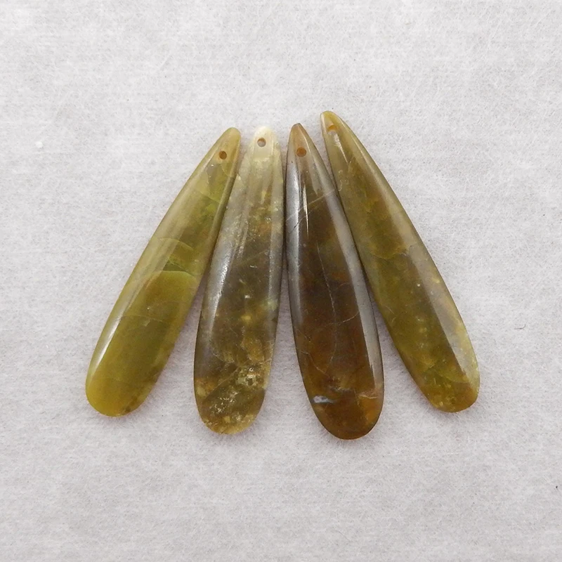 

4 шт., подвески-бусины с натуральным камнем и желтым опалом, 42x9x3 мм, 9,2 г