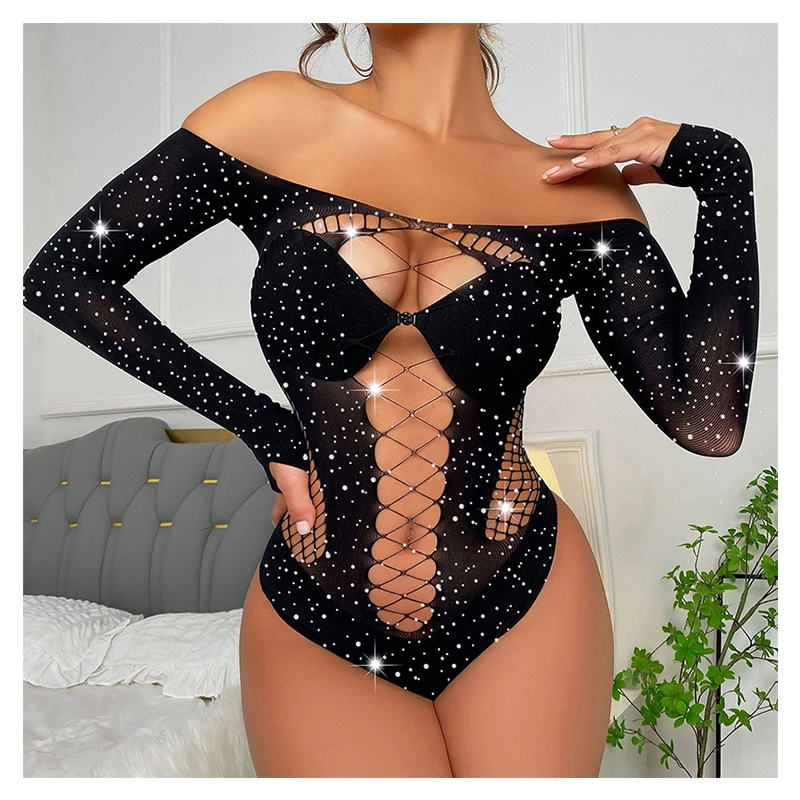 Monos Mujer Casual Verano Women Sexy Suits Sleeve Fishnet Transparent Bodysuit Erotic Costume Female Hollow Crystal Diamond Tute
Monos Mujer Casual Verano Women Sexy Suits Sleeve Fishnet Transparent Bodysuit Erotic Costume Female Hollow Crystal Diamond Tute