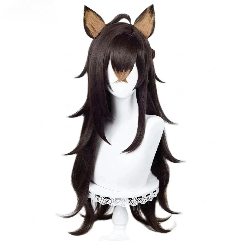 

Dehya Cosplay Wig Game Genshin Impact Sumeru 80cm Long Heat Resistant Synthetic Hair Anime Halloween Party Wigs Ear + Wig Cap