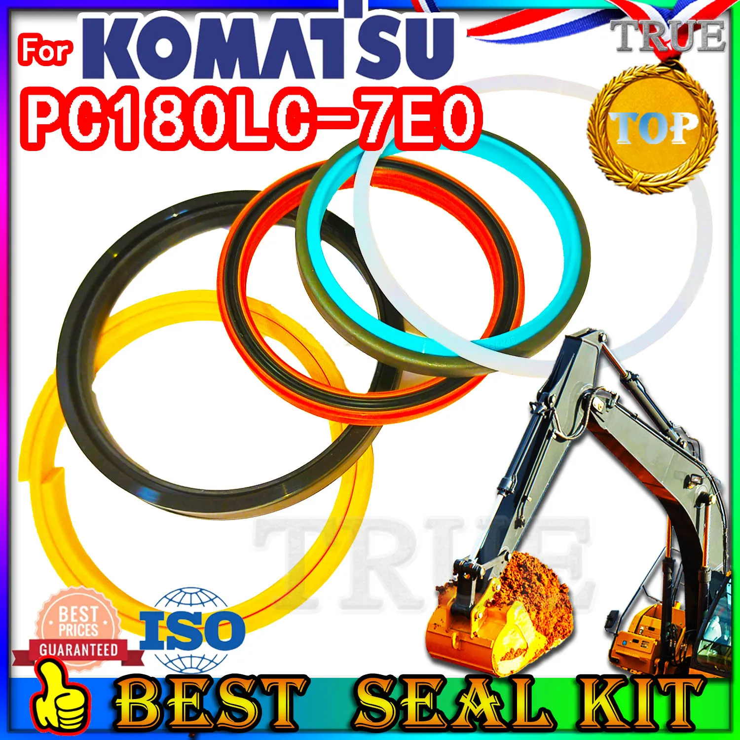 

For KOMATSU PC180LC-7E0 Oil Seal Repair Kit Boom Arm Bucket Excavator Hydraulic Cylinder PC180LC 7E0 Breaker Steering type Main