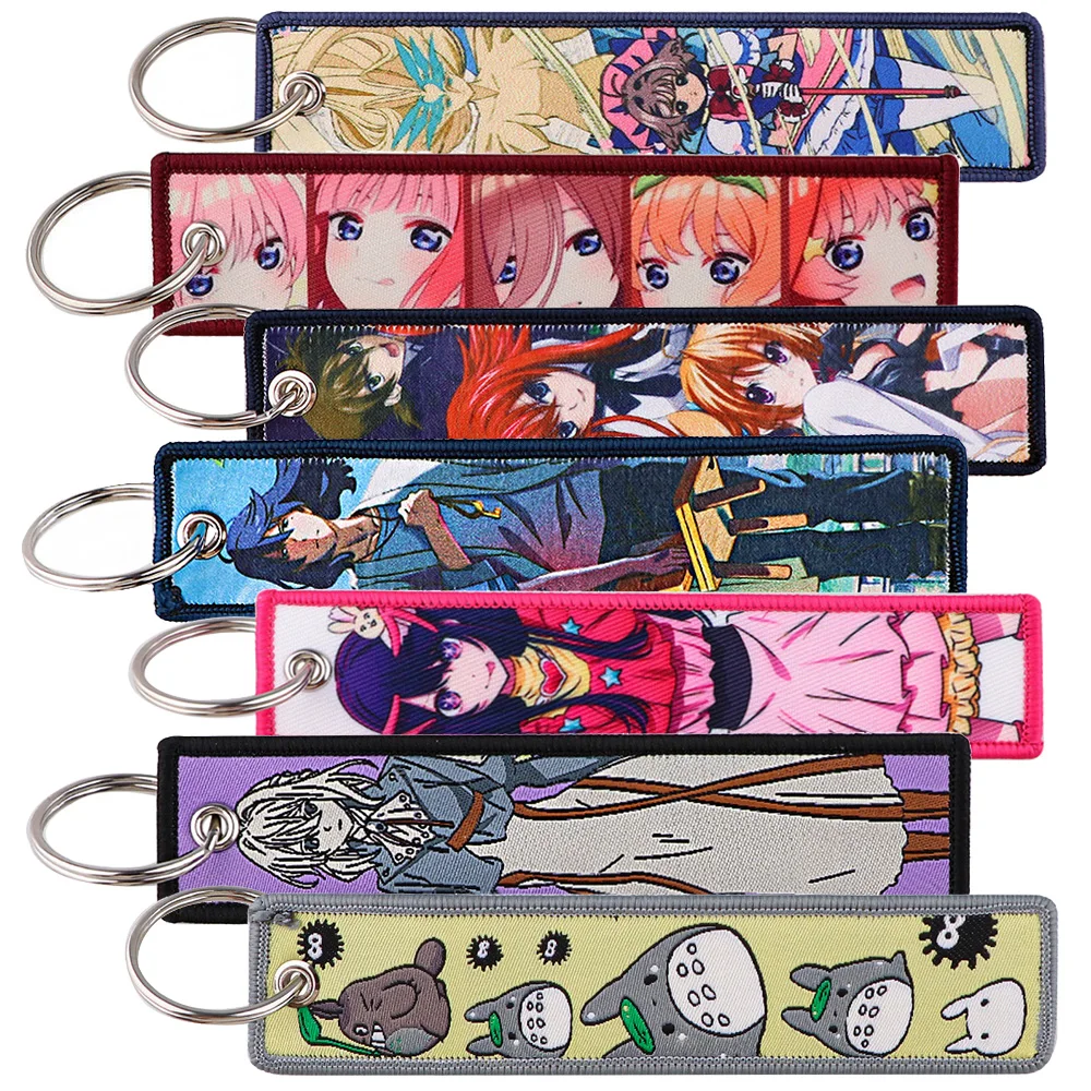 

Anime Suzume Hoshino Ai Key Ring Embroidery Key Chain for Motorcycles Key Fobs Holder Girls Women Key Tags Pendant Accessories
