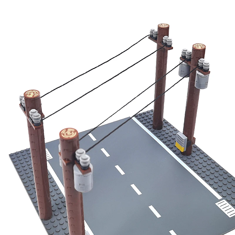 

Telephone Pole MOC Toys Kit Building Blocks Train Track Scene Parts Bricks Assemble Traffic City Grid Building Road Pillar