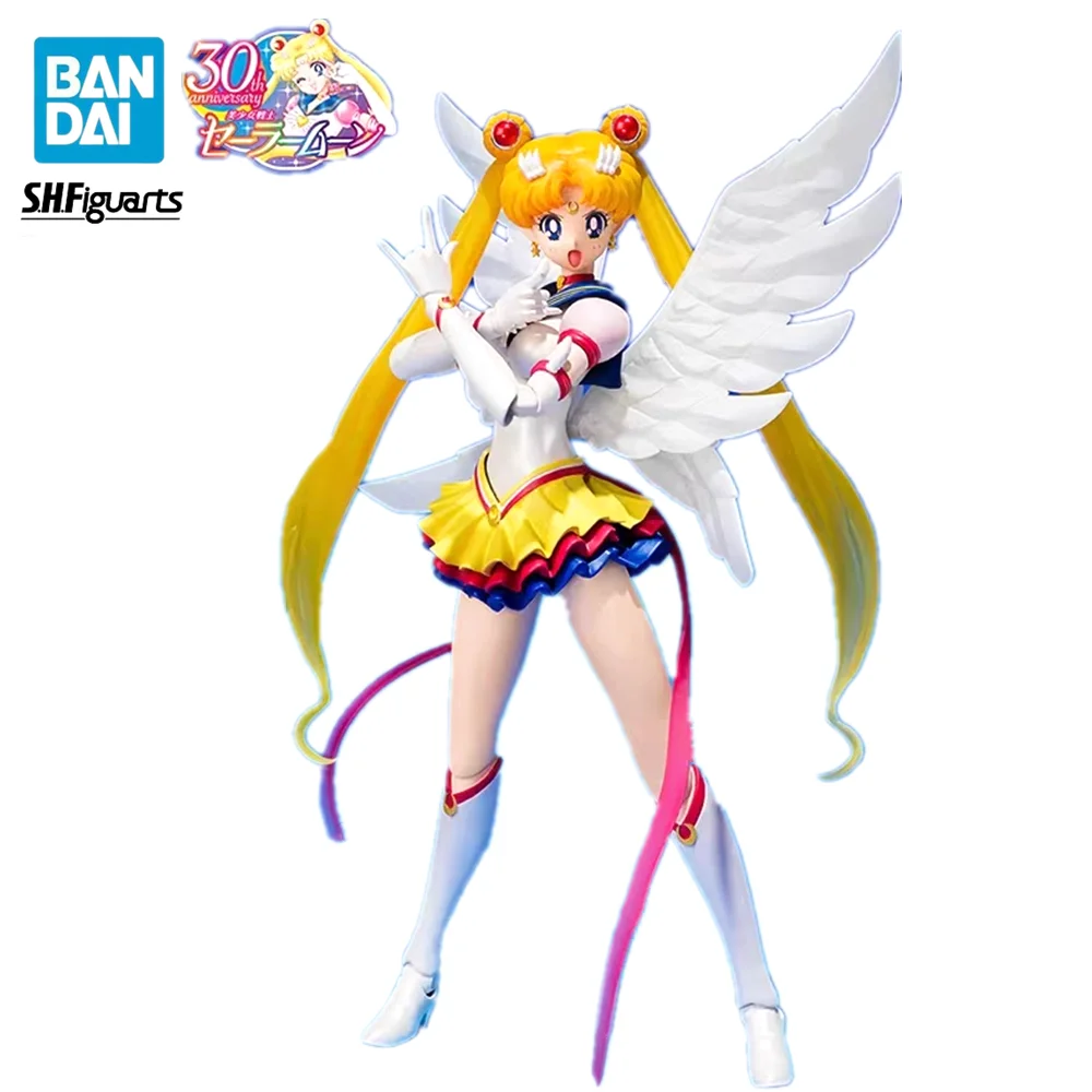 

Original S.H.Figuarts Eternal Sailor Moon Tsukino Usagi Anime Figure Toys Genuine Bandai SHF 30th Princess Serenity Model Gift