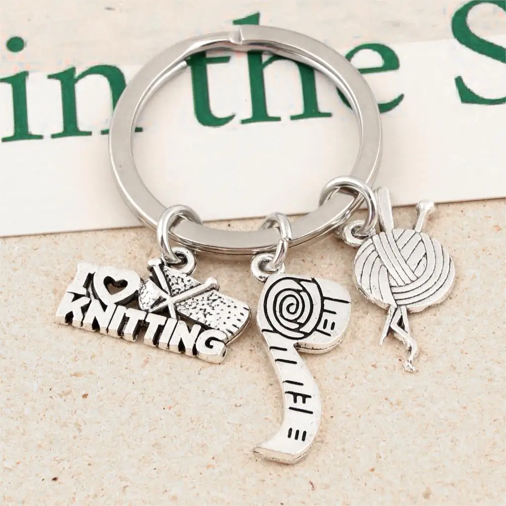1Pc I Love Knitting And Measuring Ruler Charms Keychain Yarn Ball Knit Crochet Keyholder Dressmaker Mom Gift Jewelry Craft
1Pc I Love Knitting And Measuring Ruler Charms Keychain Yarn Ball Knit Crochet Keyholder Dressmaker Mom Gift Jewelry Craft