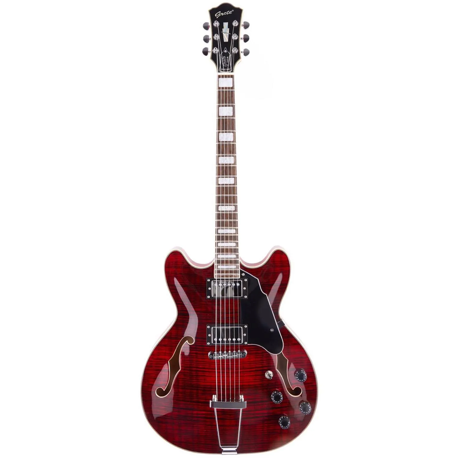 Grote Red Color Flame Maple Electric Guitar Top Quality Thin Body Semi-hollow Jazz
Grote Red Color Flame Maple Electric Guitar Top Quality Thin Body Semi-hollow Jazz