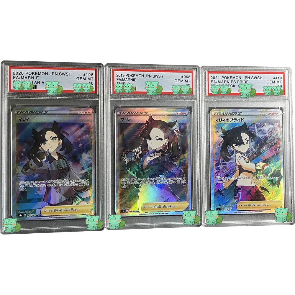 Anime PTCG Collection Card Rating Card GEM MT 10Points Trainer's Marnie SHIELD Holographic Label Display Replica Child Gifts Toy
Anime PTCG Collection Card Rating Card GEM MT 10Points Trainer's Marnie SHIELD Holographic Label Display Replica Child Gifts Toy