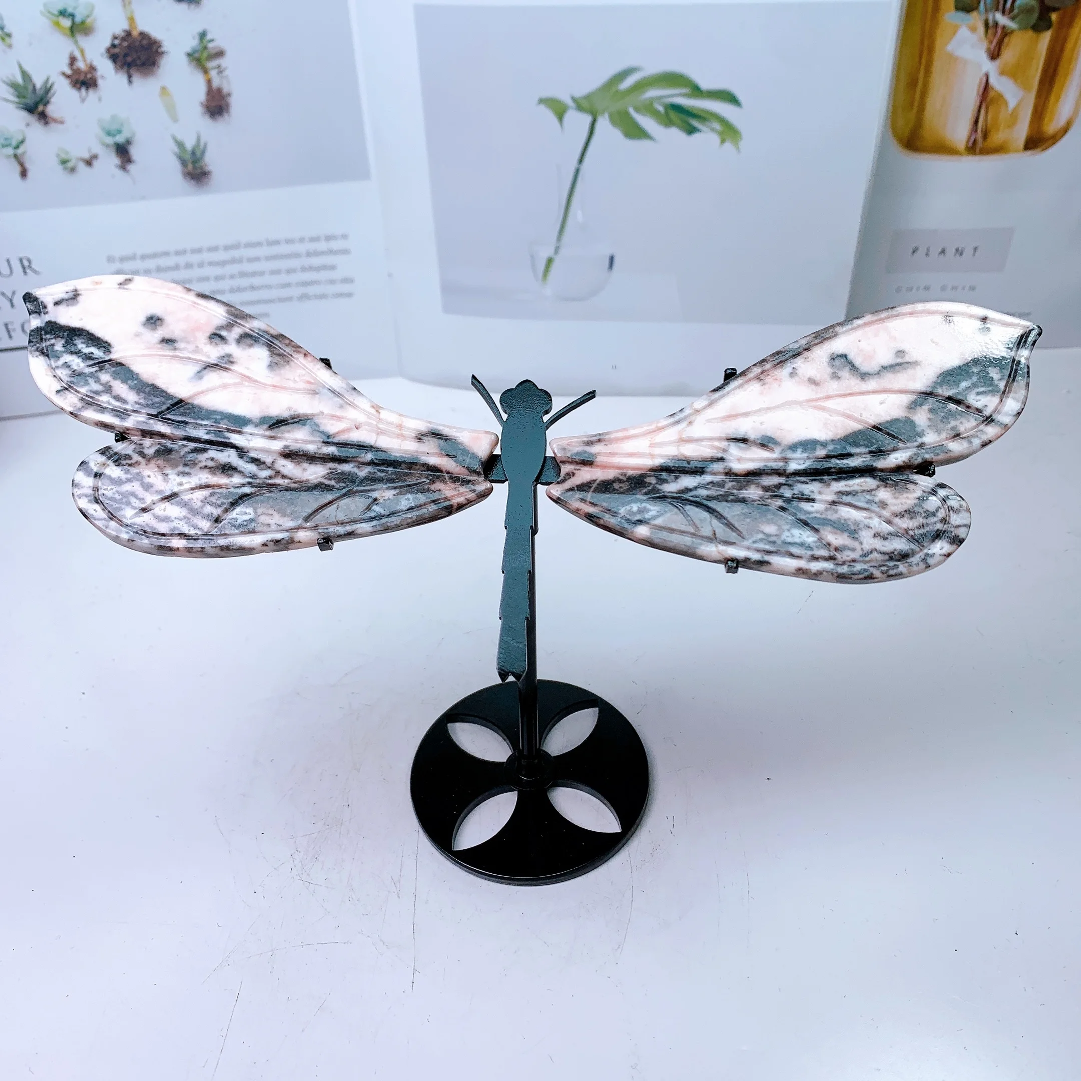 Natural Zebra Stone Dragonfly Wings Crystal Carving Crafts Healing Energy Fengshui Birthday Gift Home Decoration 1pair
Natural Zebra Stone Dragonfly Wings Crystal Carving Crafts Healing Energy Fengshui Birthday Gift Home Decoration 1pair