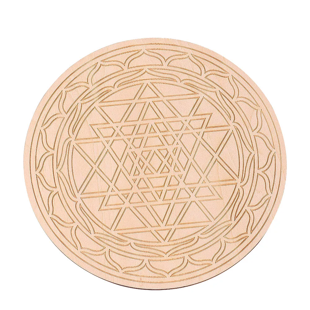 15cm Round Wooden Board Laser Engraved Patterned Triangle Formation Yoga Meditation Board Divination Energy Crystal Display Tray
15cm Round Wooden Board Laser Engraved Patterned Triangle Formation Yoga Meditation Board Divination Energy Crystal Display Tray