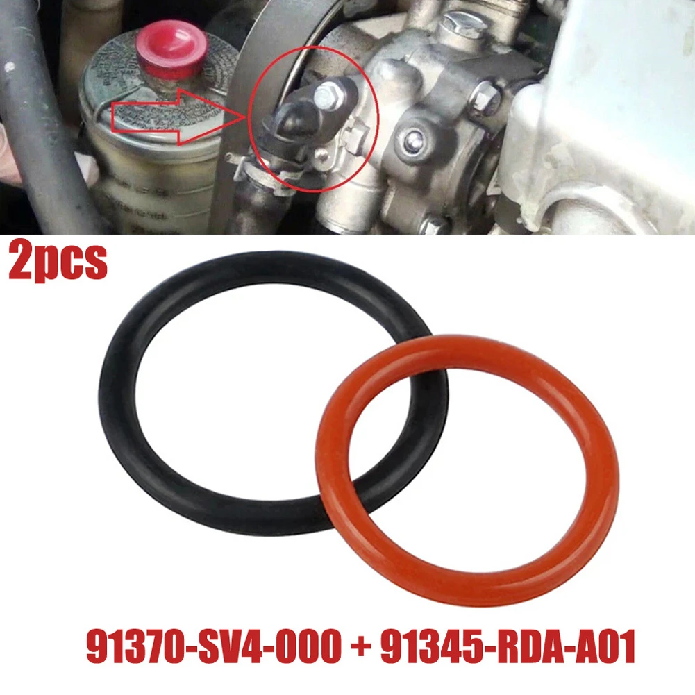 

2pcs O Shaped Ring 91345-RDA-A01+91370-SV4-000 Fit For Acura TL 98-08 Rubber Power Steering Pump O-Ring Inlet Nipple Pump Body