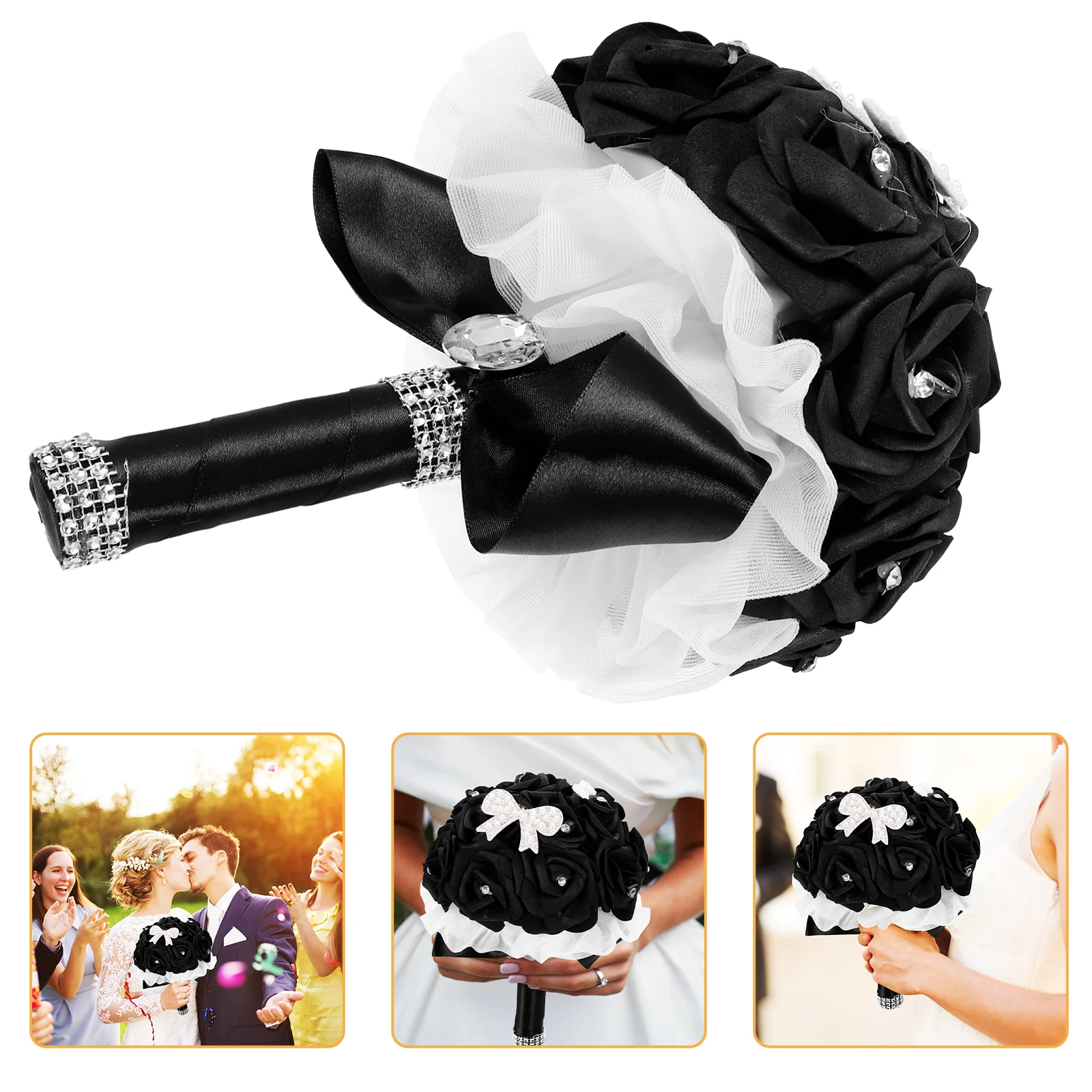 

Wedding Bouquet Bridal Roses Bouquets Bridesmaid Holding Flowers Artificial Flower Bouquet Foam Fake Flowers Wedding