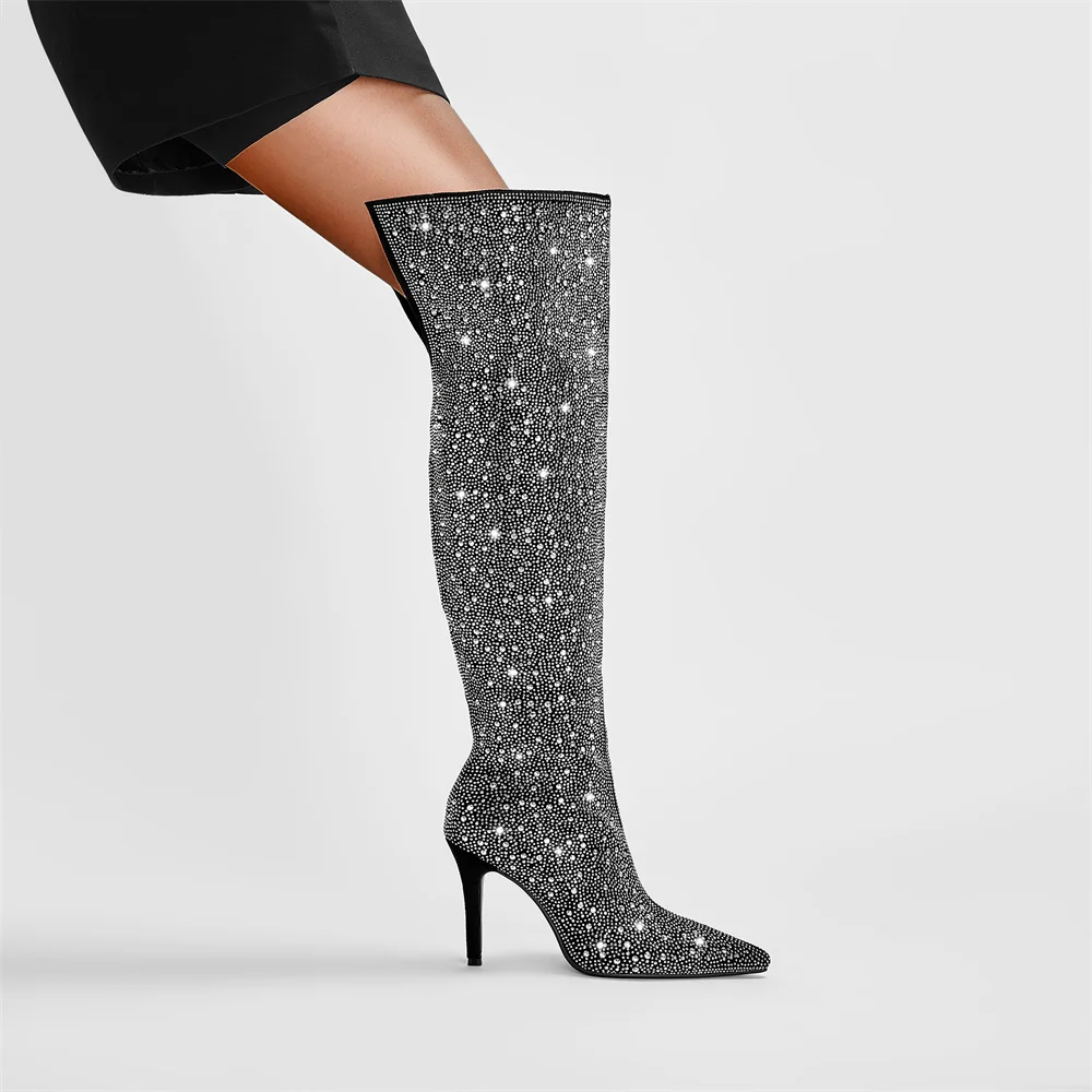 2024 Autumn/Winter Fashion Women's High Stiletto Heel Pointed Toe Pullover Knee High Boots Sexy With Diamond/Rhinestone
2024 Autumn/Winter Fashion Women's High Stiletto Heel Pointed Toe Pullover Knee High Boots Sexy With Diamond/Rhinestone