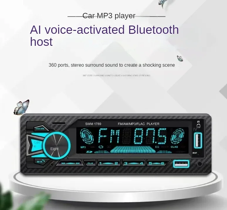 Автомобильный Мультифункциональный mp3-плеер, FM-тюнер с поддержкой Bluetooth, с управлением через приложение и двумя USB-портами
Автомобильный Мультифункциональный mp3-плеер, FM-тюнер с поддержкой Bluetooth, с управлением через приложение и двумя USB-портами
