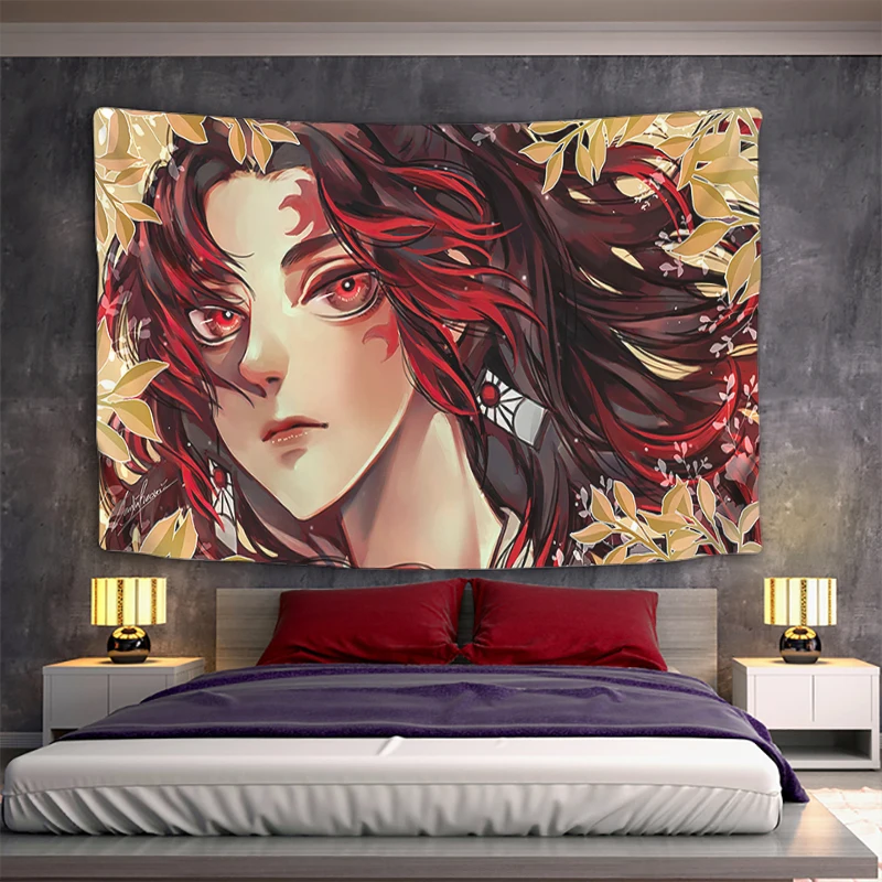 

Demon Slayer Fabric Tapestry for Wall Decor Headboards Tapestries Aesthetic Room Decoration Home Anime Kawaii Bedroom Hanging
