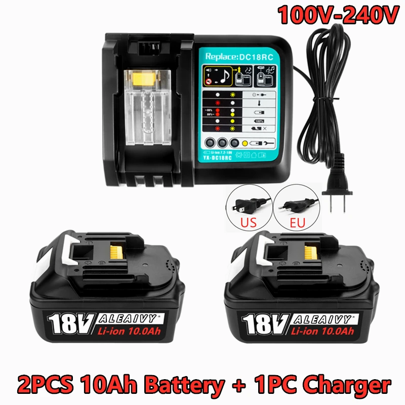 2022 NEW With Charger Rechargeable Battery 18 V 10000mAh Lithium Ion for Makita 18v Battery BL1840 BL1850 BL1810 BL1860 LXT 400
2022 NEW With Charger Rechargeable Battery 18 V 10000mAh Lithium Ion for Makita 18v Battery BL1840 BL1850 BL1810 BL1860 LXT 400
