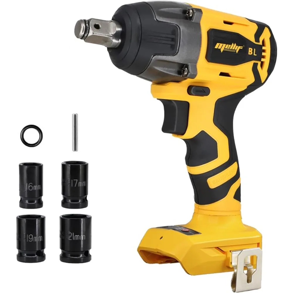 Cordless Impact Wrench, Compatible w/ 20V Max Battery (NOT Included), Mellif 1/2" High Torque (258Ft.lbs/350N.m)
Cordless Impact Wrench, Compatible w/ 20V Max Battery (NOT Included), Mellif 1/2" High Torque (258Ft.lbs/350N.m)