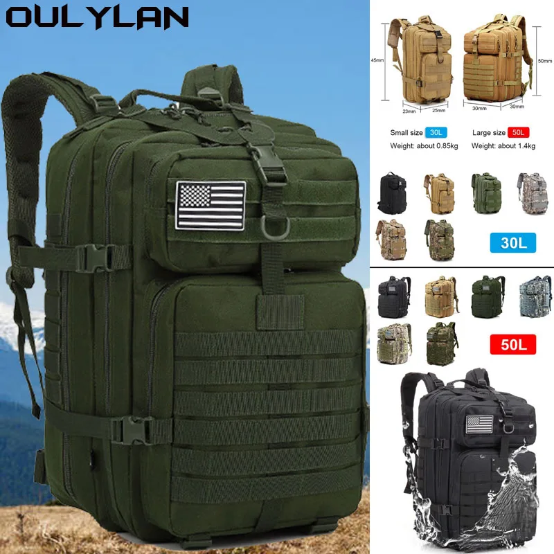 Oulylan Tactical Rucksacks 900D Hiking Men Military Nylon Waterproof Bags Outdoor Sports Trekking Hunting Bag 30L/50L
Oulylan Tactical Rucksacks 900D Hiking Men Military Nylon Waterproof Bags Outdoor Sports Trekking Hunting Bag 30L/50L