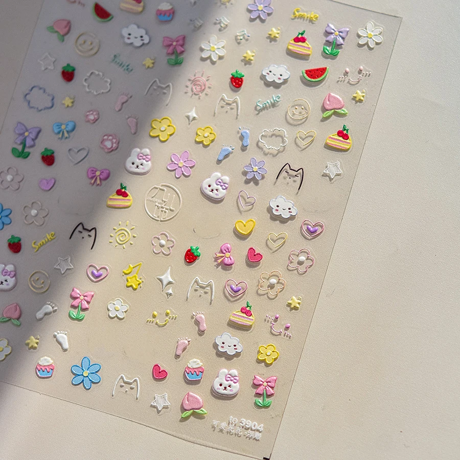 1pcs Lovely Mini Nail Art Decoration Slider Sweet Cartoon Flower Bunny 5D Embossed Self-adhesive Nail Stickers Accessories
1pcs Lovely Mini Nail Art Decoration Slider Sweet Cartoon Flower Bunny 5D Embossed Self-adhesive Nail Stickers Accessories
