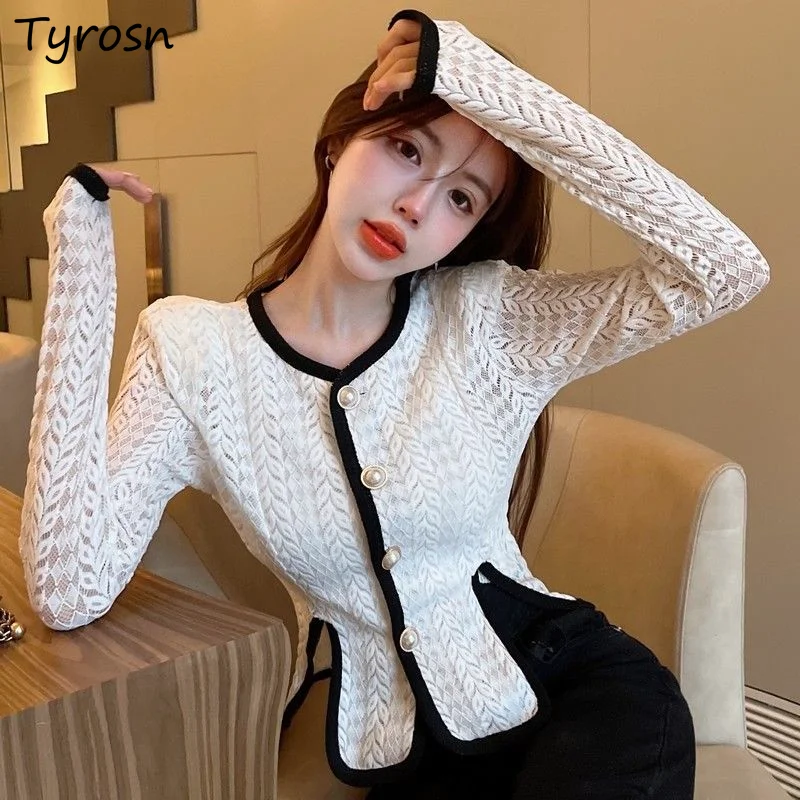 Jackets Women Lace Hollow Out Elegant Simple Ladies Solid Slim Special Sweet Korean Style Casual Spring Trendy Daily All-match
Jackets Women Lace Hollow Out Elegant Simple Ladies Solid Slim Special Sweet Korean Style Casual Spring Trendy Daily All-match
