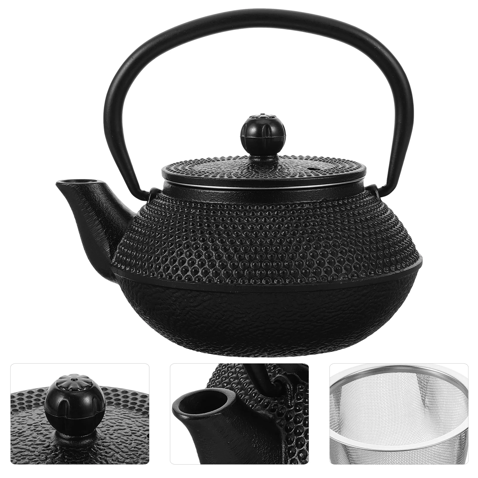 

Cast Iron Teapot Tea Kettle 0.3L Japanese Tetsubin Tea Kettle Stovetop Safe Tea Pot Stainless Steel Infuser Suitable Home