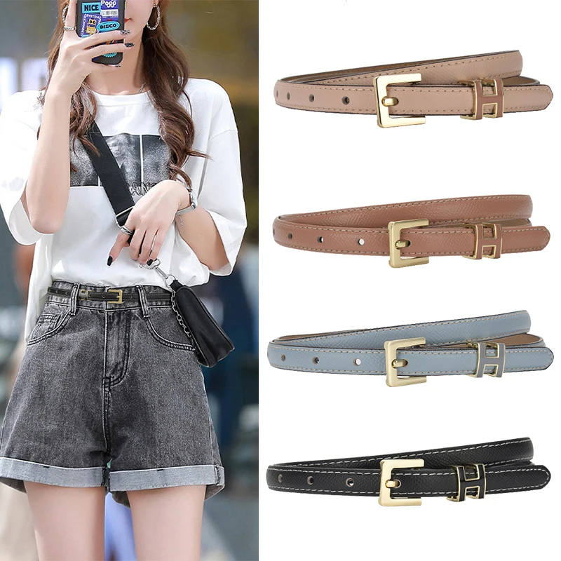 Fashion Thin Belt for Women Metal Buckle Genuine Leather Waist Strap Lady Girl Jeans Dress Trouser Waistband
Fashion Thin Belt for Women Metal Buckle Genuine Leather Waist Strap Lady Girl Jeans Dress Trouser Waistband