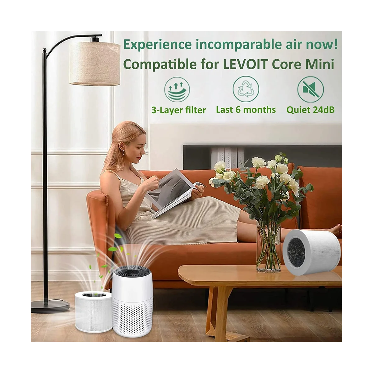 Replacement Filter for LEVOIT Core Mini Air Purifier, 3-In-1 H13 True HEPA Filter, Part Core Mini-RF
Replacement Filter for LEVOIT Core Mini Air Purifier, 3-In-1 H13 True HEPA Filter, Part Core Mini-RF