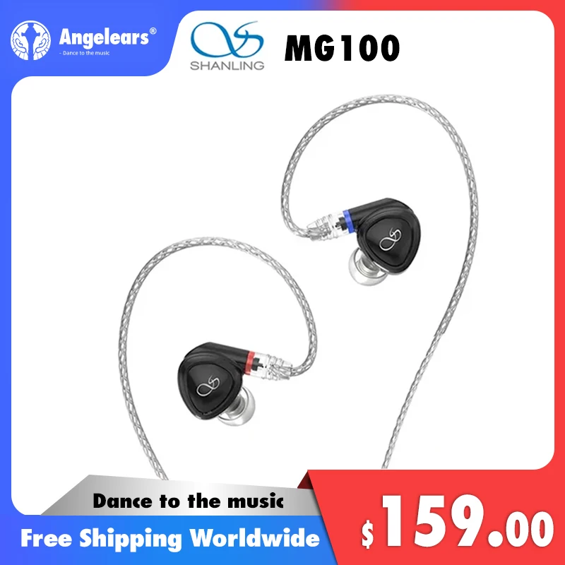 

Динамические Hi-Fi музыкальные наушники SHANLING MG100, IEM наушники с высоким разрешением, наушники-вкладыши MMCX с разъемом 3,5 мм + 4,4 мм, гарнитура