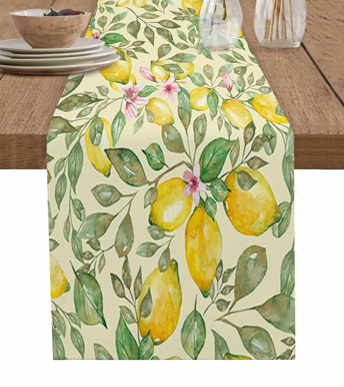 Fruit Watercolor Lemon Pink Flower Linen Table Runner Kitchen Table Decoration Farmhouse Dining Tablecloth Wedding Party Decor
Fruit Watercolor Lemon Pink Flower Linen Table Runner Kitchen Table Decoration Farmhouse Dining Tablecloth Wedding Party Decor