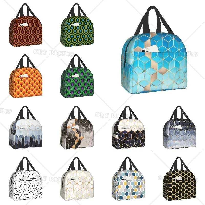 Luxury Abstract Cubes Geometric Pattern Insulated Lunch Tote Bag for Women Portable Thermal Cooler Bento Box Camping Travel Bags
Luxury Abstract Cubes Geometric Pattern Insulated Lunch Tote Bag for Women Portable Thermal Cooler Bento Box Camping Travel Bags
