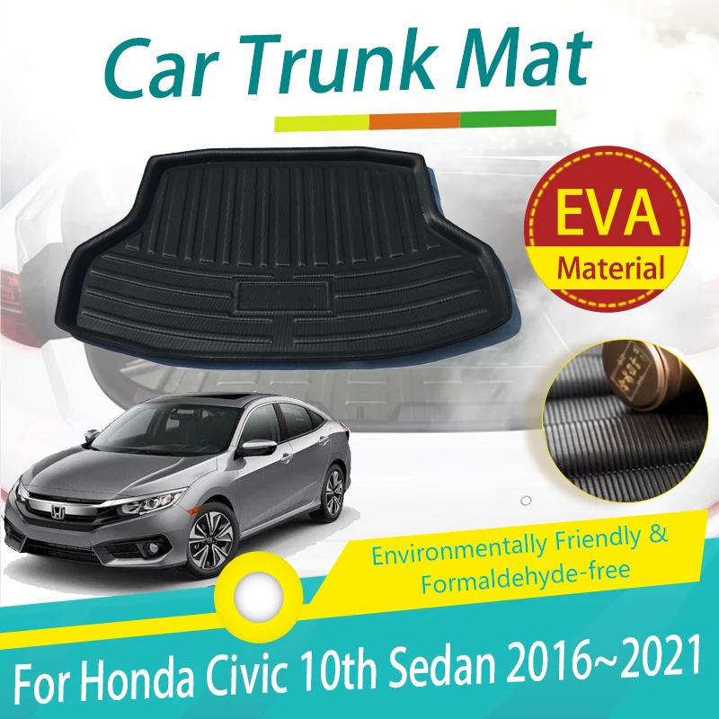 

Car Rear Trunk Mat For Honda Civic 10th Gen Sedan 2016~2021 EVA Boot Carpet Suitcase Protection Rug Storage Pad Auto Accessories