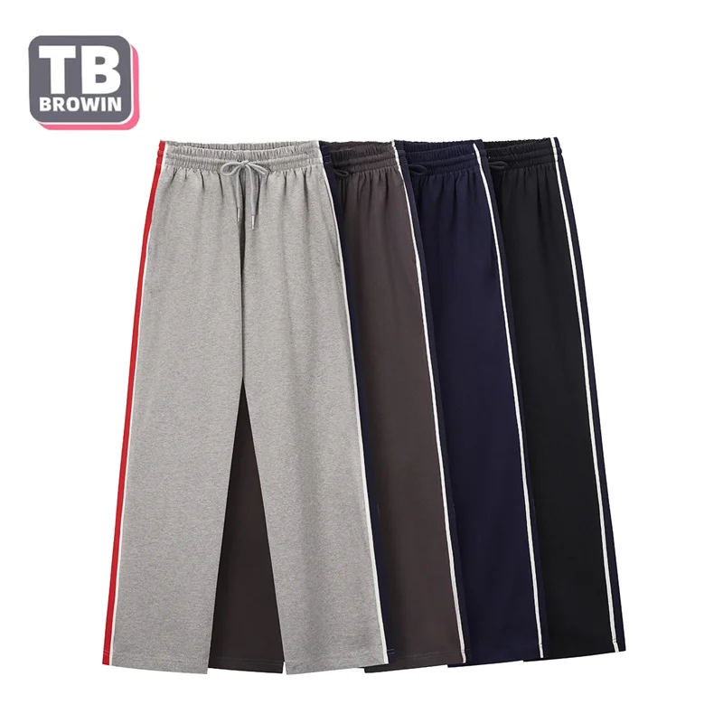 

TB sports casual sweatpants tide spring autumn couple men's brand four-bar striped thom cotton knitted slim-fit trousers