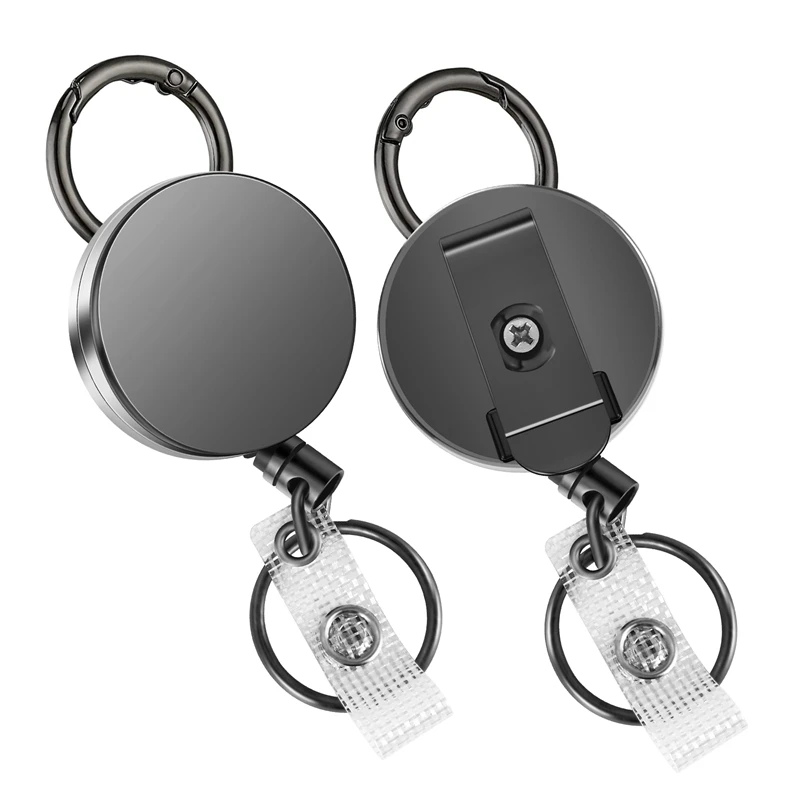 2 Pack Heavy Duty Retractable Badge Holder Reels, Metal ID Badge Holder With Belt Clip Key Ring For Name Card Keychain
2 Pack Heavy Duty Retractable Badge Holder Reels, Metal ID Badge Holder With Belt Clip Key Ring For Name Card Keychain