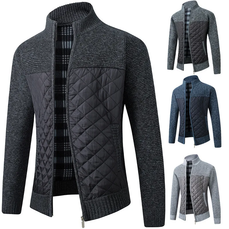 2023 Autumn/Winter Men's Standing Neck Stripe Plaid Zipper Plush Fashion Contrast Knitted Coat Sweater
2023 Autumn/Winter Men's Standing Neck Stripe Plaid Zipper Plush Fashion Contrast Knitted Coat Sweater