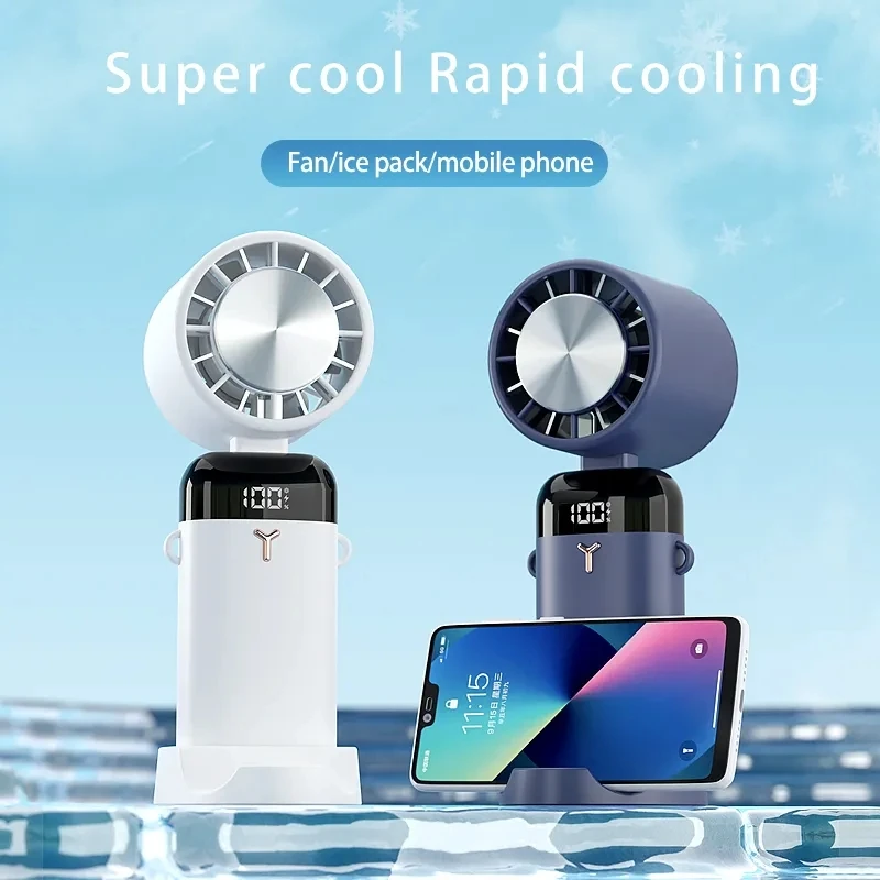 New Refrigeration Handheld Fan Desktop Folding USB Portable Fan Digital Display Mobile Phone Bracket Student Electric Fan
New Refrigeration Handheld Fan Desktop Folding USB Portable Fan Digital Display Mobile Phone Bracket Student Electric Fan