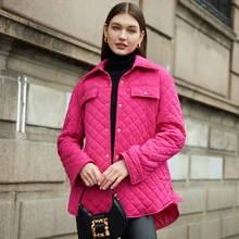 Female pink red irregular hem cotton jacket decorative pockets fashion clothes street Winter female
Female pink red irregular hem cotton jacket decorative pockets fashion clothes street Winter female