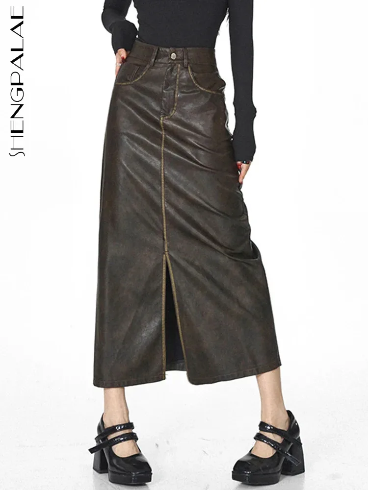 SHENGPALAE Vintage Pu Leather Skirt For Women Winter Temperament Versatile A-line Wrap Hip Split Skirts 2023 New Trendy 5R8212
SHENGPALAE Vintage Pu Leather Skirt For Women Winter Temperament Versatile A-line Wrap Hip Split Skirts 2023 New Trendy 5R8212
